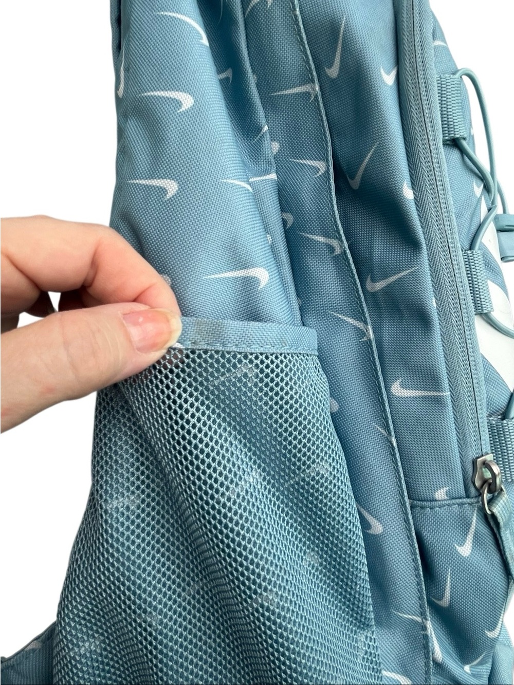 Nike Hayward Light Blue Mini Swoosh Backpack Bookbag School Travel - Picture 9 of 15